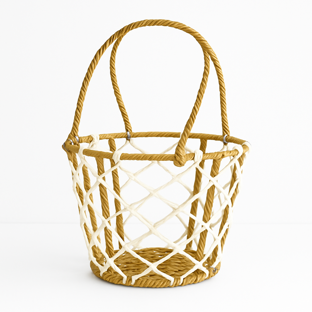 Handcrafted Rope Basket with Handle – Empty Festive Hamper Base