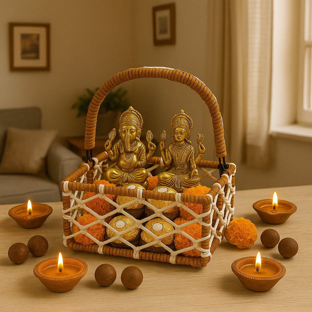 Handcrafted Jute Rope Basket – Rustic Storage & Gift Hamper