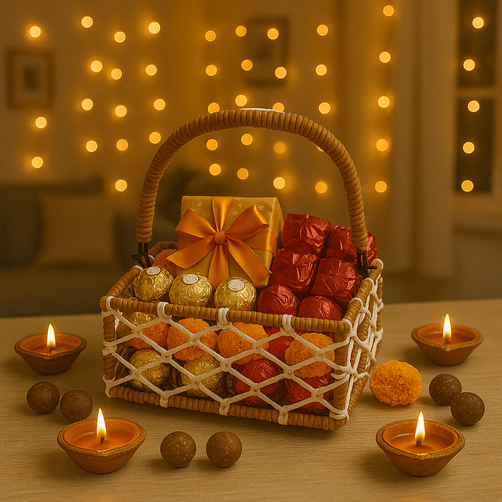 Handcrafted Jute Rope Basket – Rustic Storage & Gift Hamper