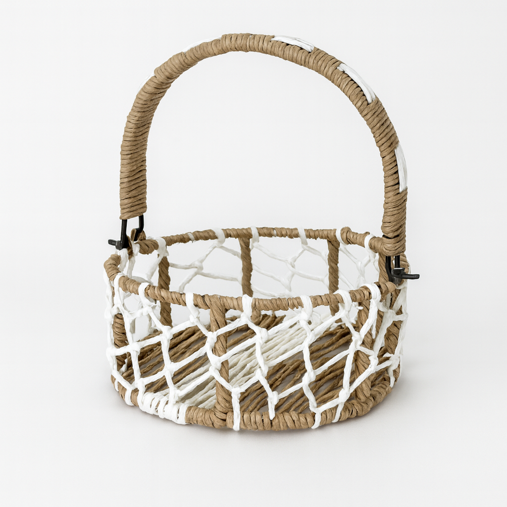 Handcrafted Woven Gift Basket with Handle – Multipurpose Storage & Festive Hamper