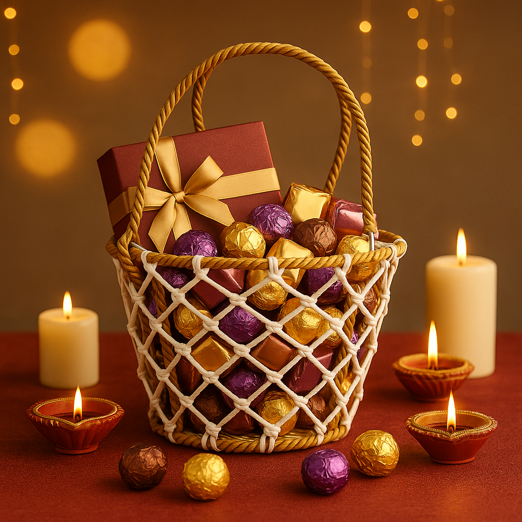 Handcrafted Rope Basket with Handle – Empty Festive Hamper Base