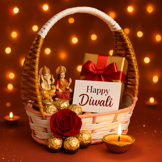 Handcrafted Woven Basket with Handle – Empty Festive Hamper Base