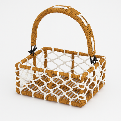 Handcrafted Jute Rope Basket – Rustic Storage & Gift Hamper